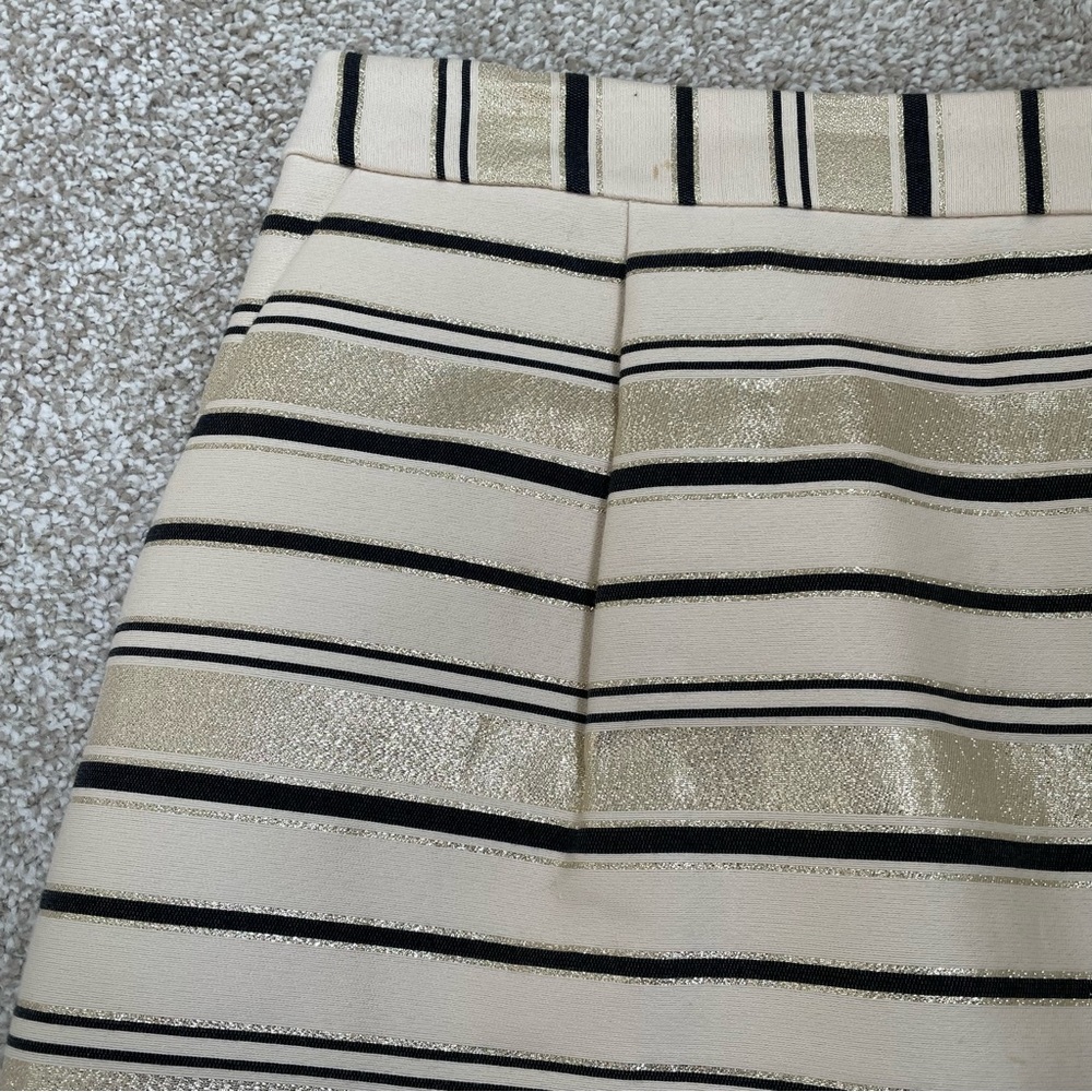 J. CREW Women’s Metallic Gold & Black Stripe Mini Skirt Size 4 - Picture 7 of 11